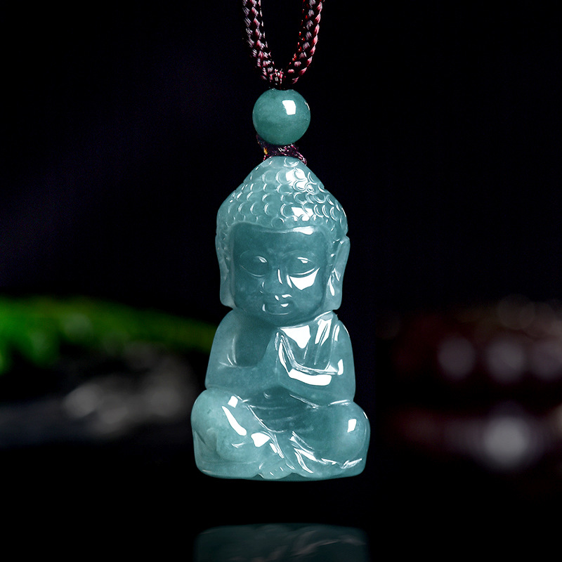 The Jewelry & Watches - Collier Pendentif Bouddha Bébé en Jade