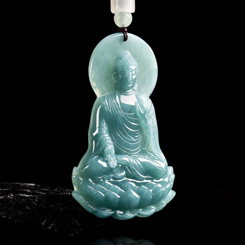 Luxury Gifts Jewelry & Watches Namfleg Mostar - Collier pendentif Bouddha en jadéite birmane