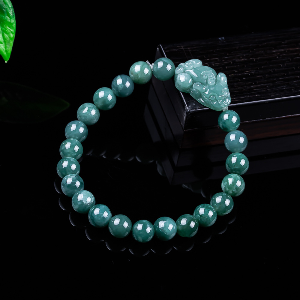 The Jewelry & Watches - Bracelet Pixiu en jadéite birmane naturelle,