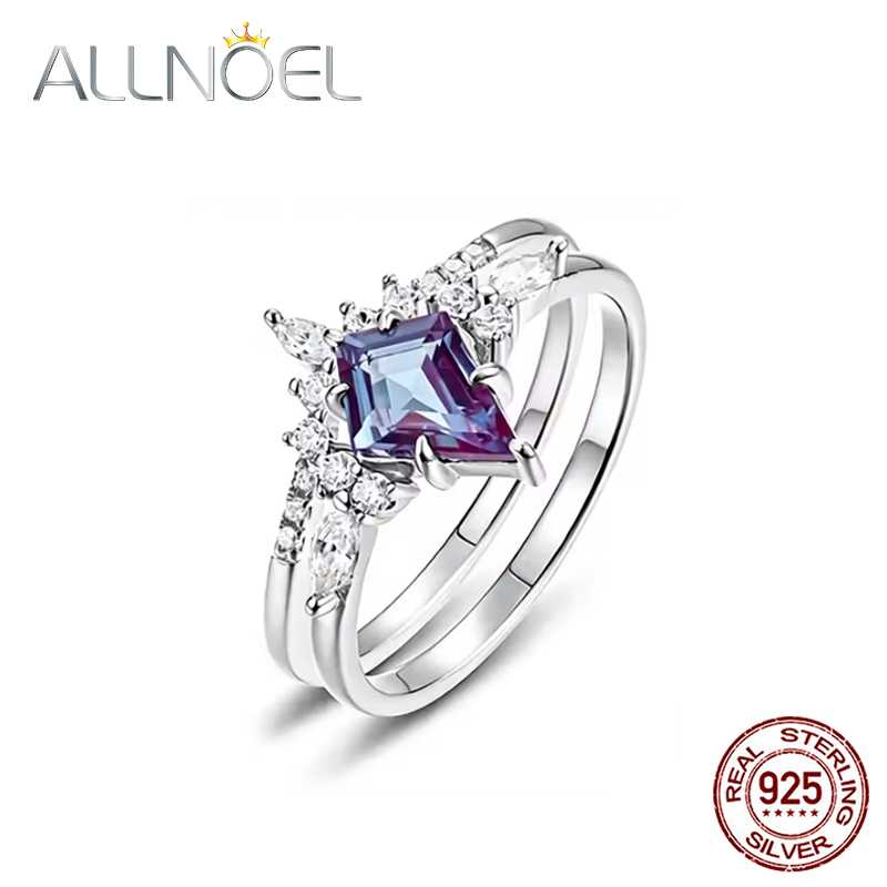 Birthstone Ring Set - ALLNOEL-Bague en argent 925 pour femme,