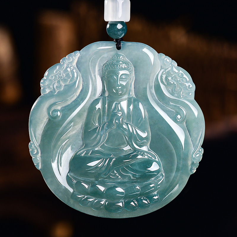 Luxury Gifts Jewelry & Watches Namfleg Mostar - Collier pendentif Bouddha en jadéite birmane