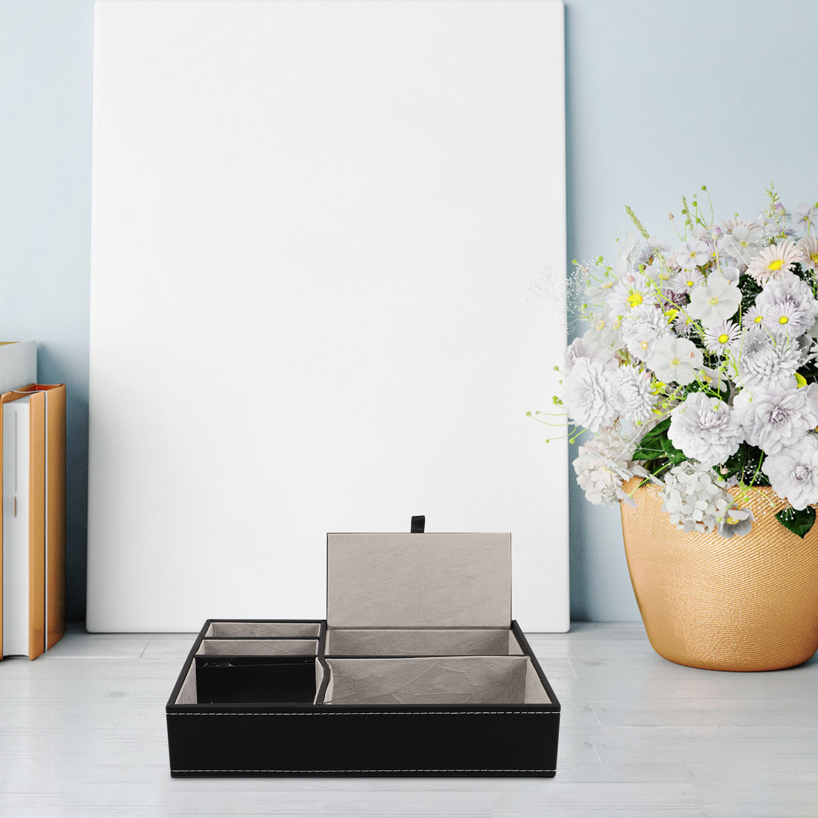 Jewelry Box With Watches - Organisateur de bureau multifonctionnel en PU,