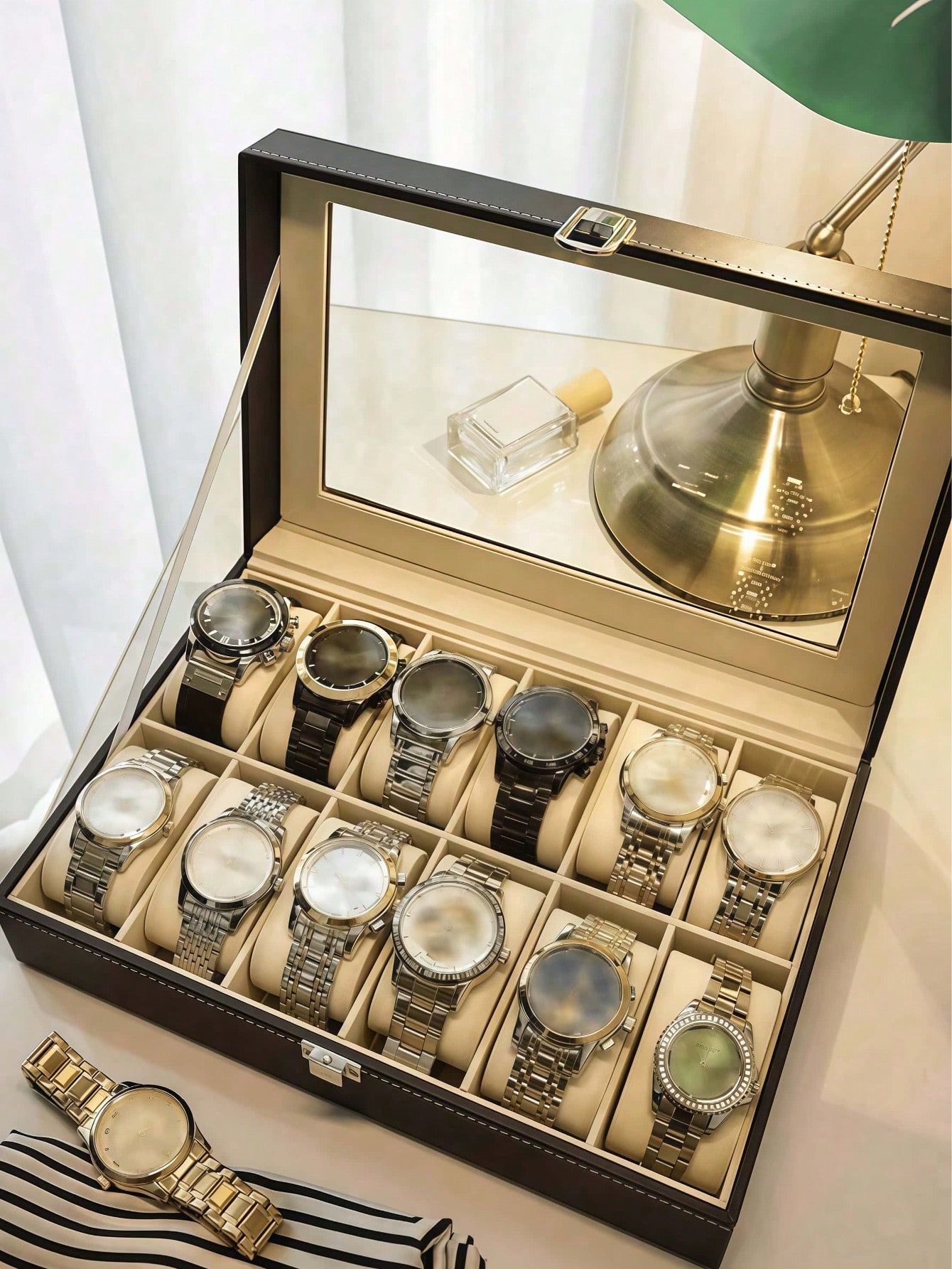 Boîte à montres en cuir avec s - Jewelry Watches For Men avis et prix