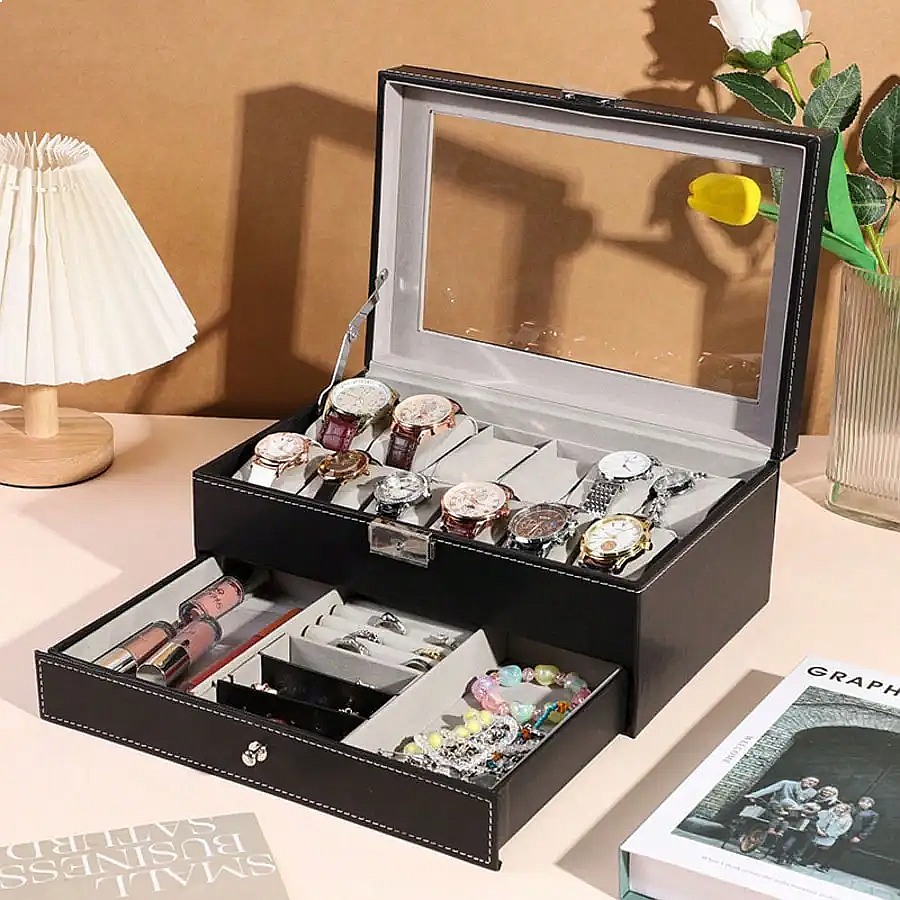 Boîte à montres 12 emplacement - Jewelry Box With Watches avis et prix