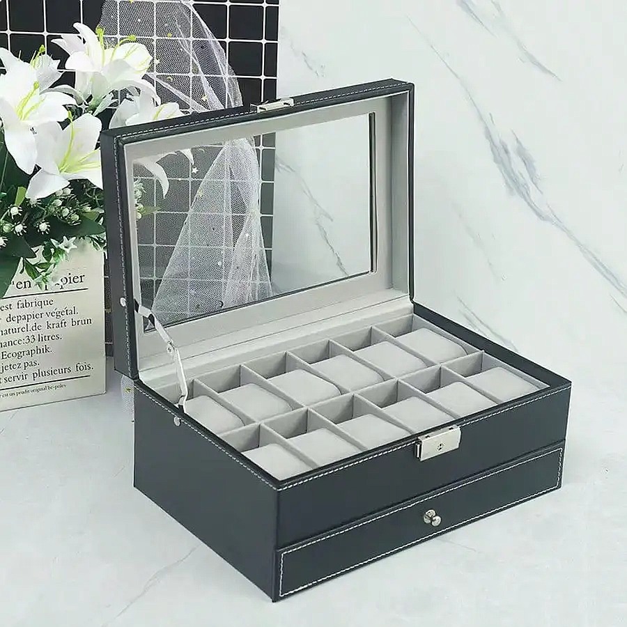 Boîte à montres 12 emplacement - Jewelry Box With Watches avis et prix