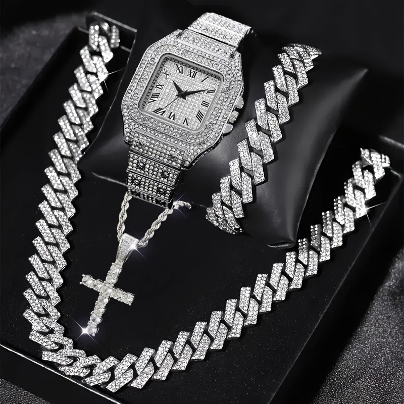 Ensemble de 4 montres carrées  - Jewelry Watches For Men avis et prix